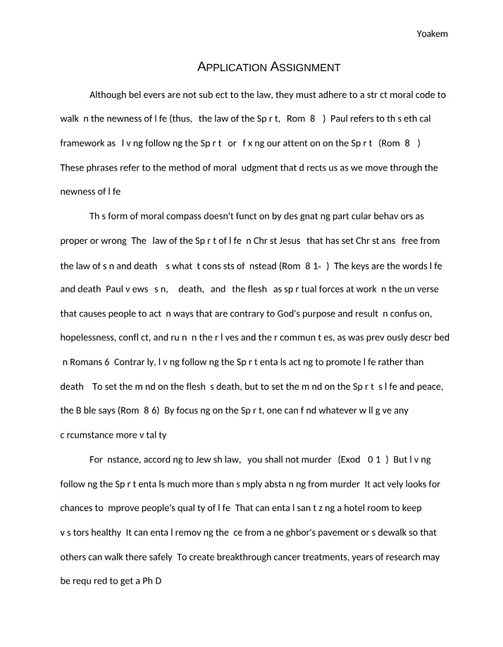 Assignment for Application