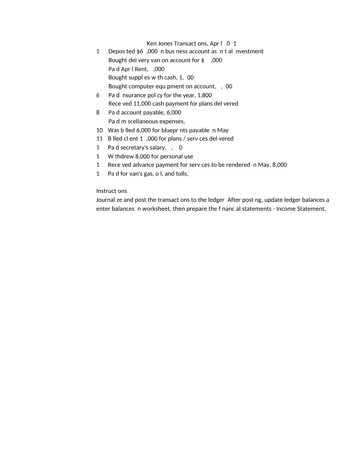 ACC 2320 Financial Statements