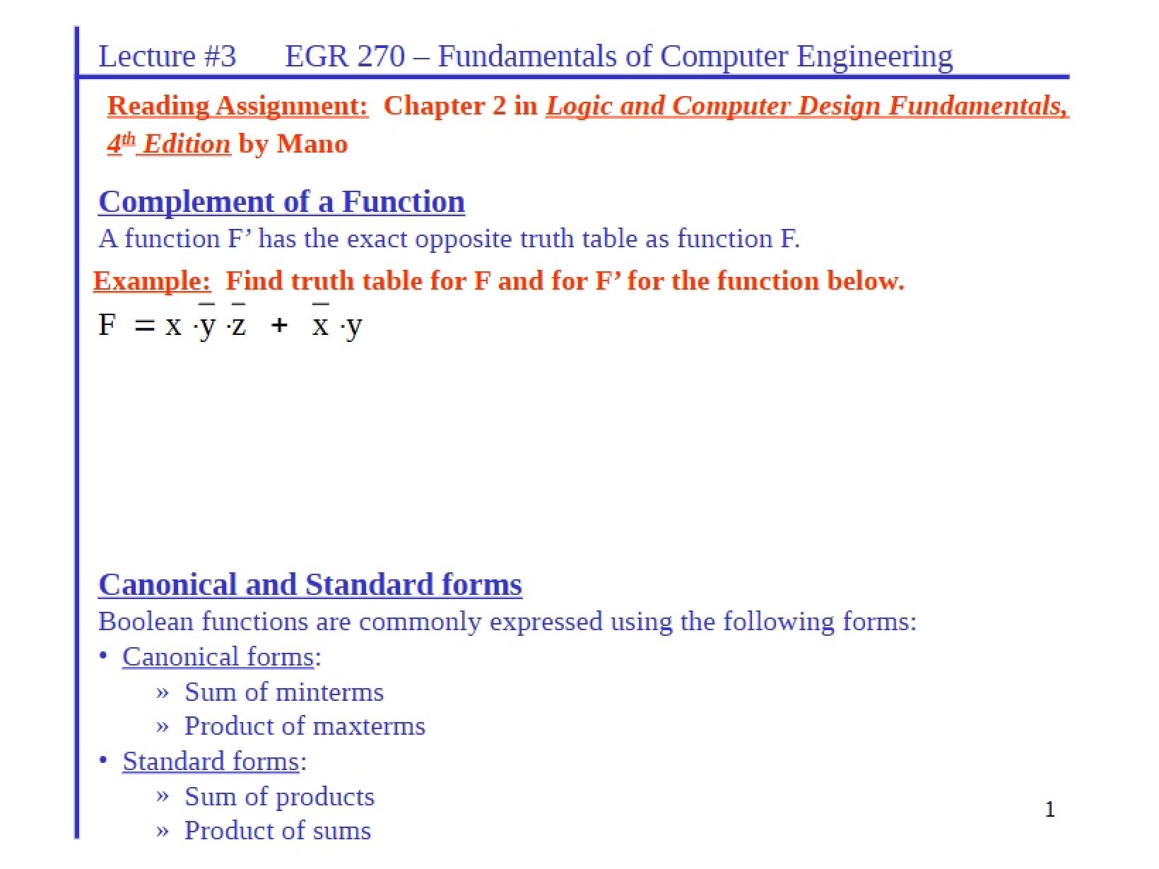 Function Complements