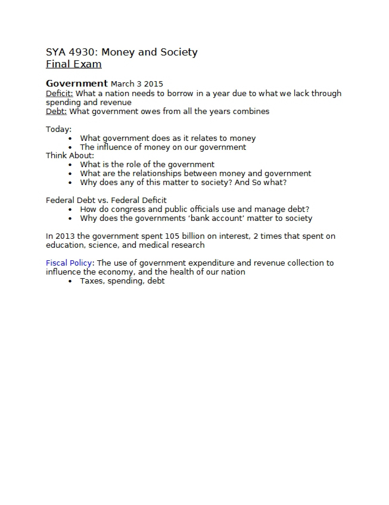 Sociology Topics Final