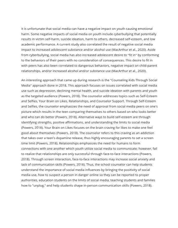 Topic 8 Discussion Question for SCN610