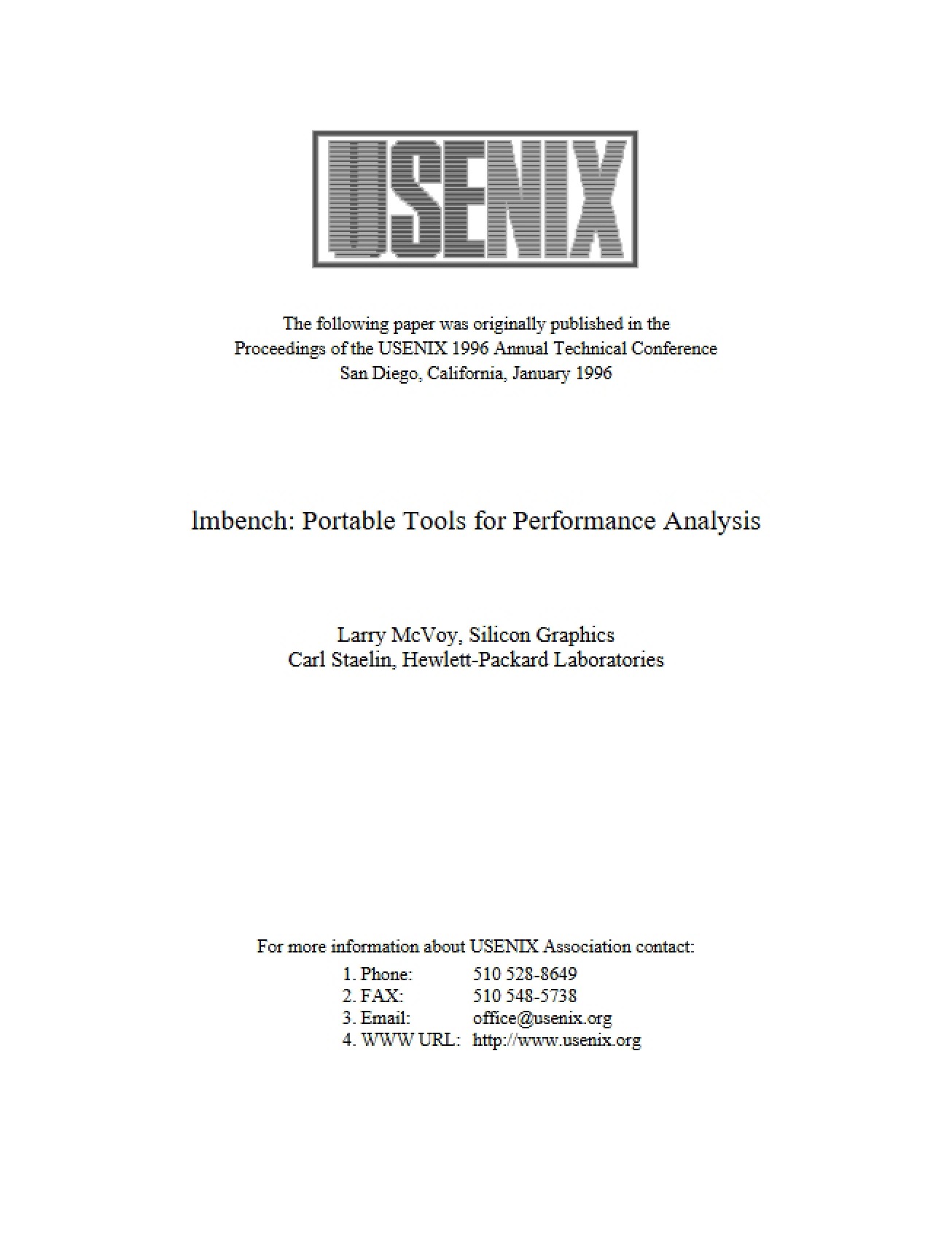 Performance Analysis Tool lmbench