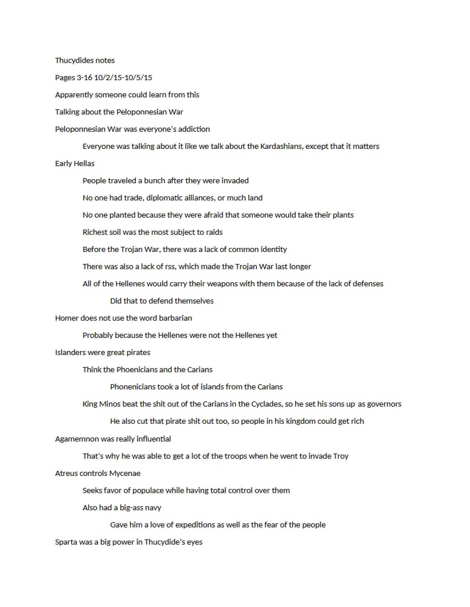 Thucydides Analysis