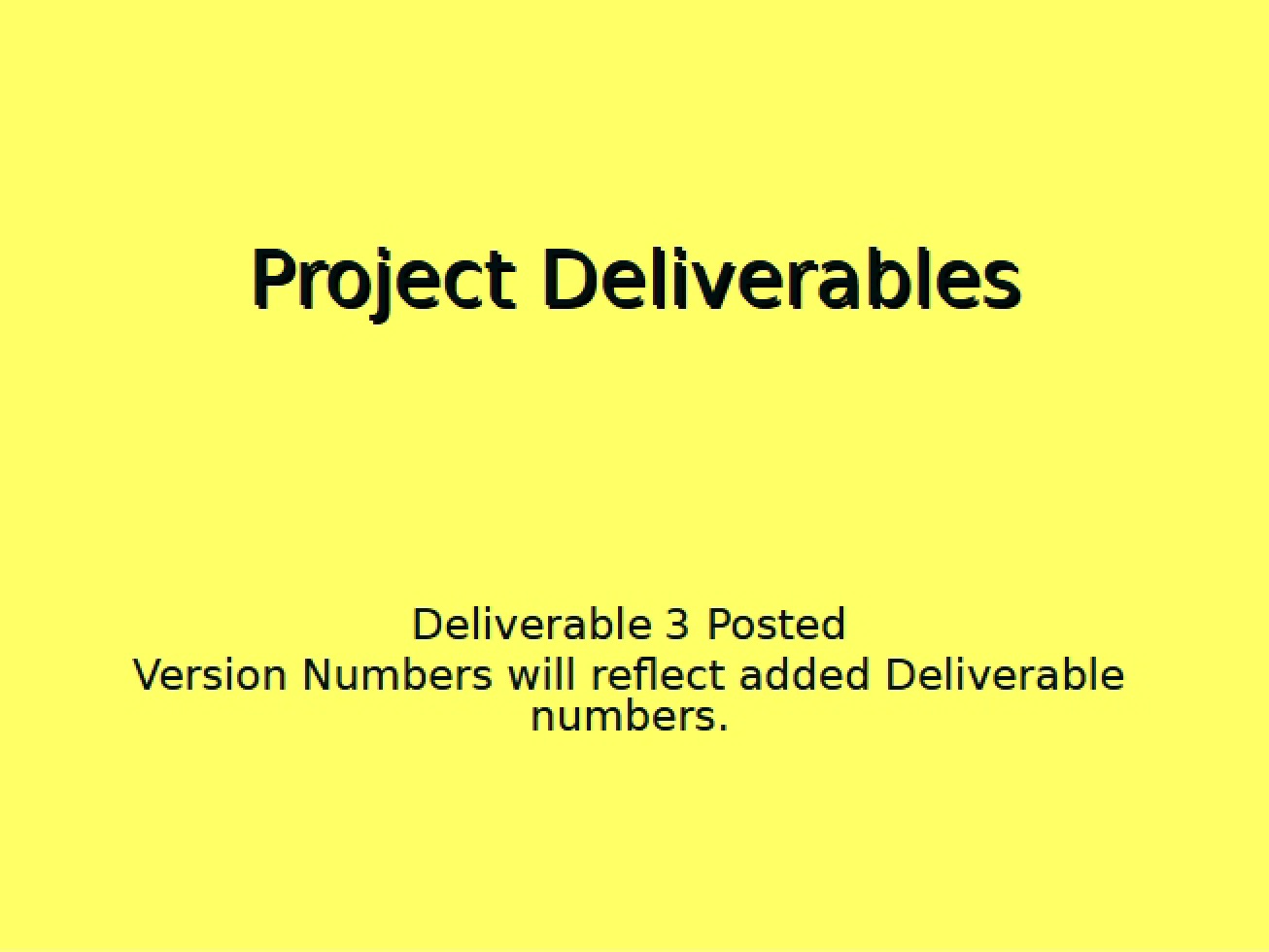 Project Documents and Deliverables