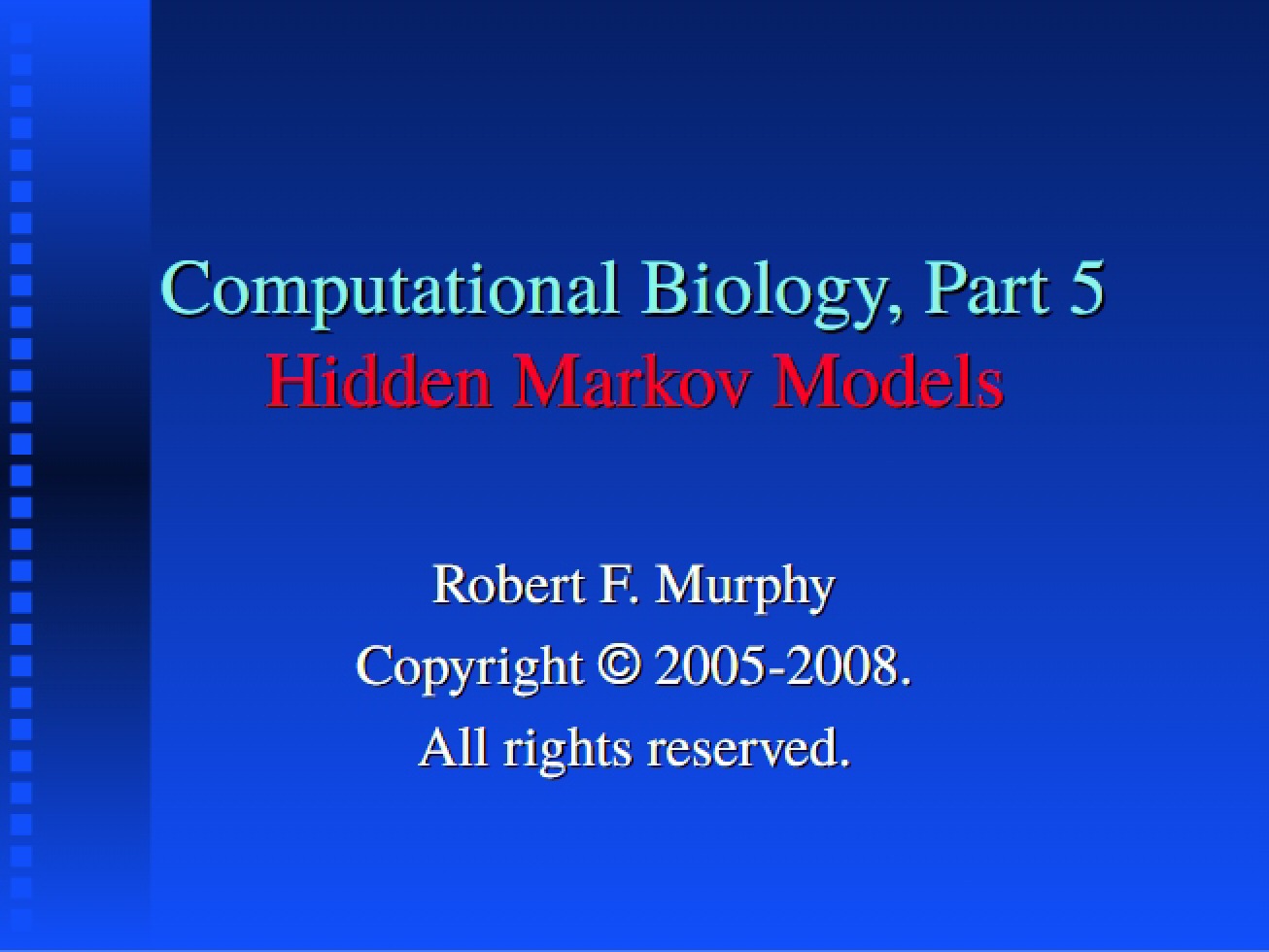 Fifth Part of Lectures