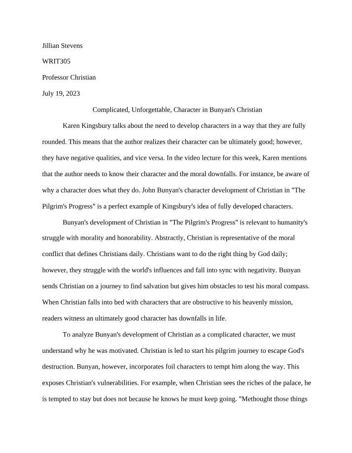 The Pilgrim's Progress - Complicated Characters