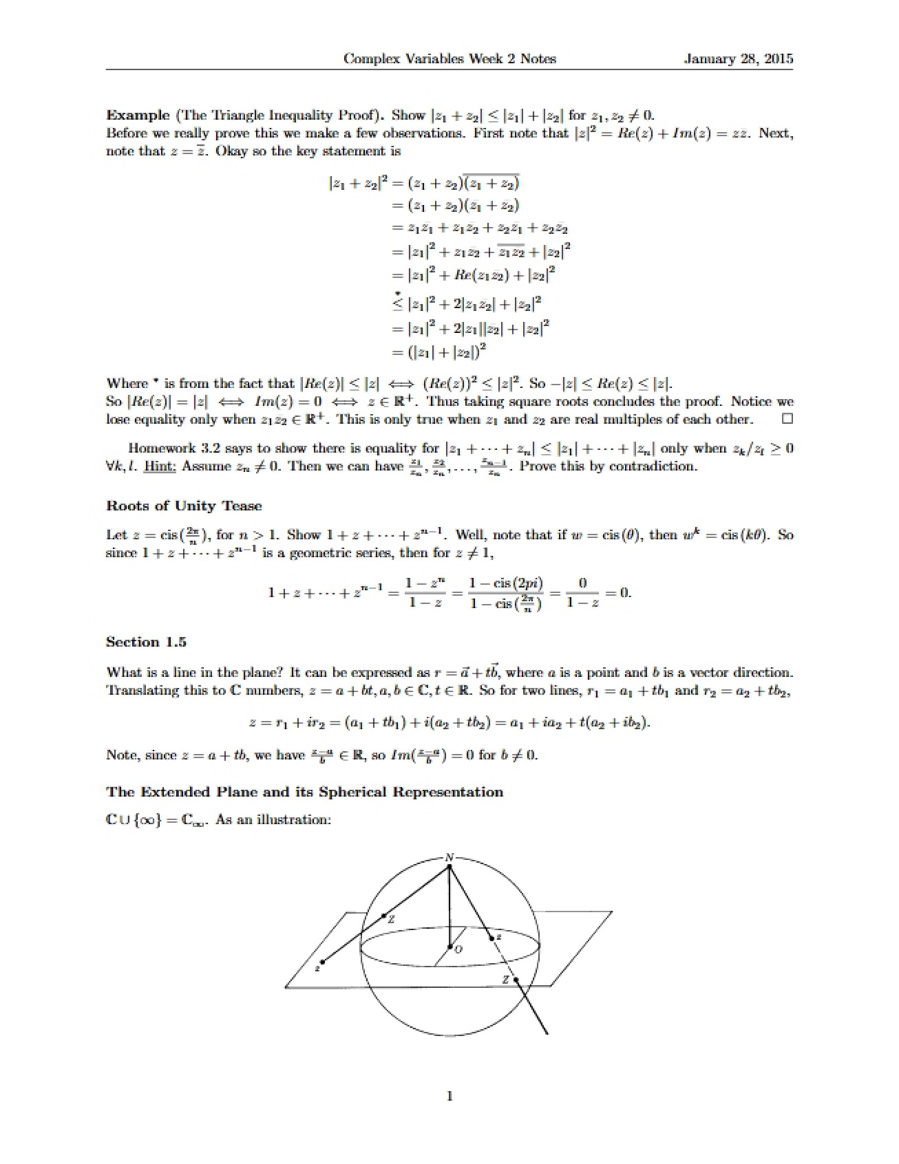 Complex Variables Week 2 Notes