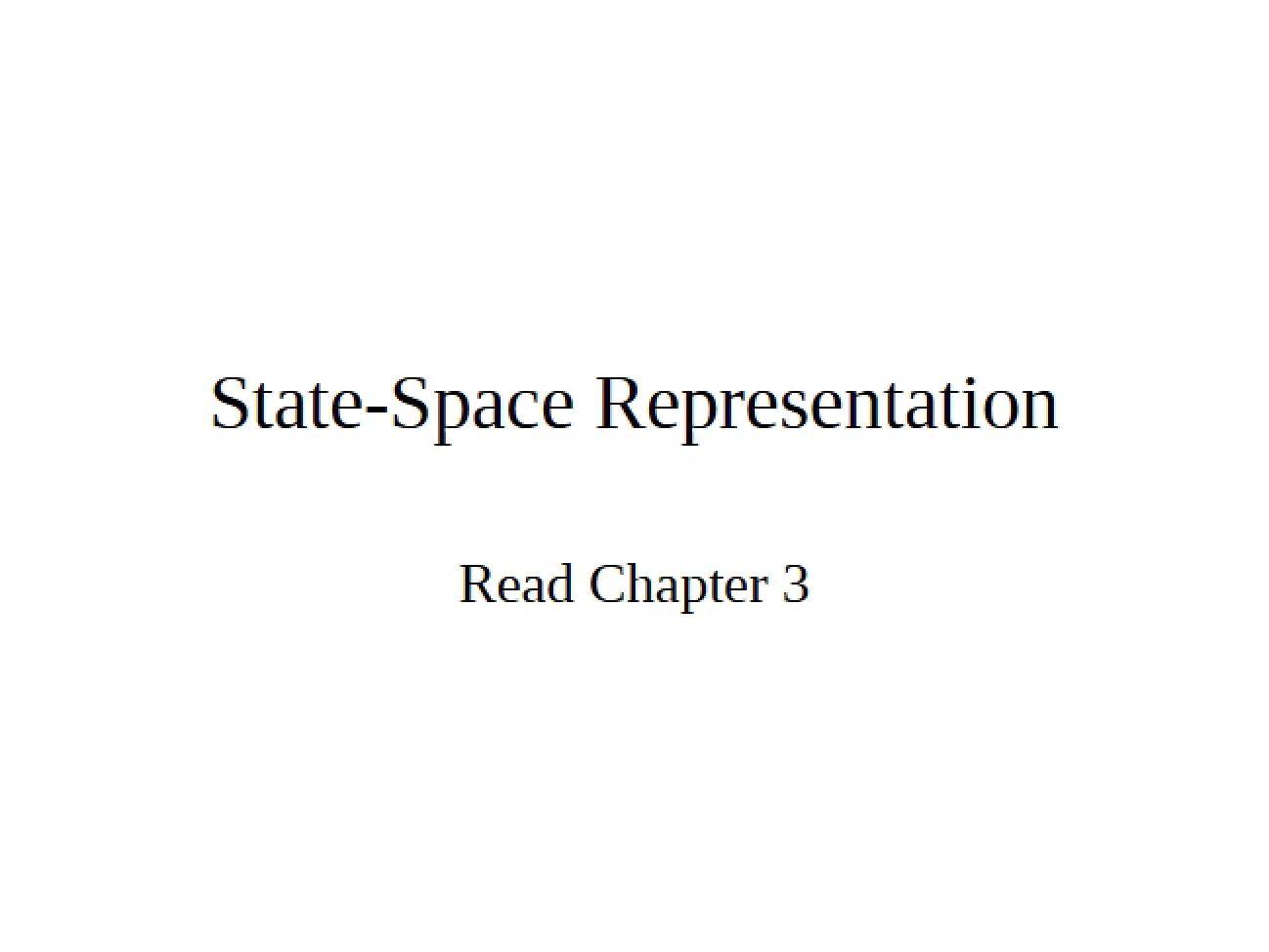 Representation of State-Space