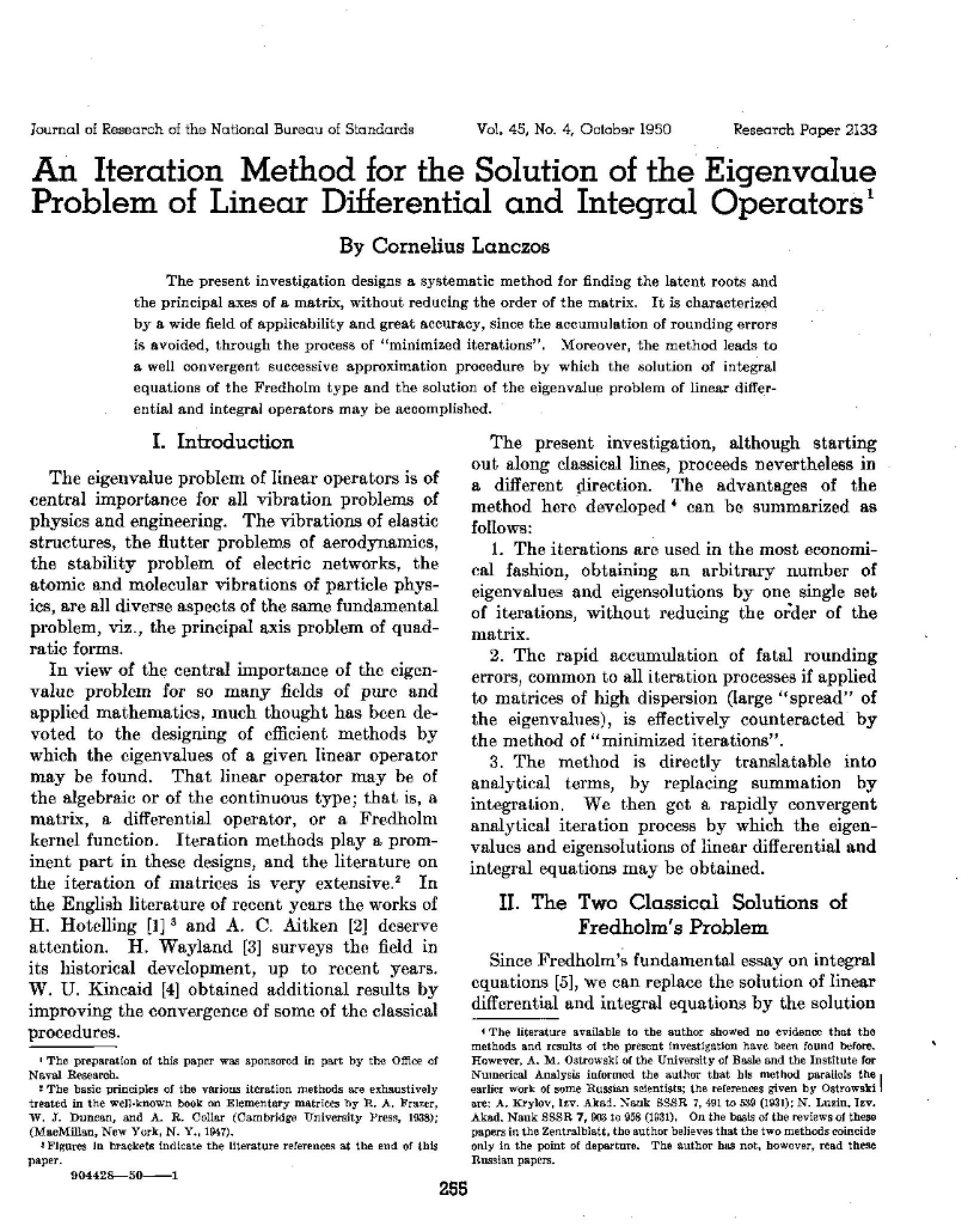 Solution Iteration Method