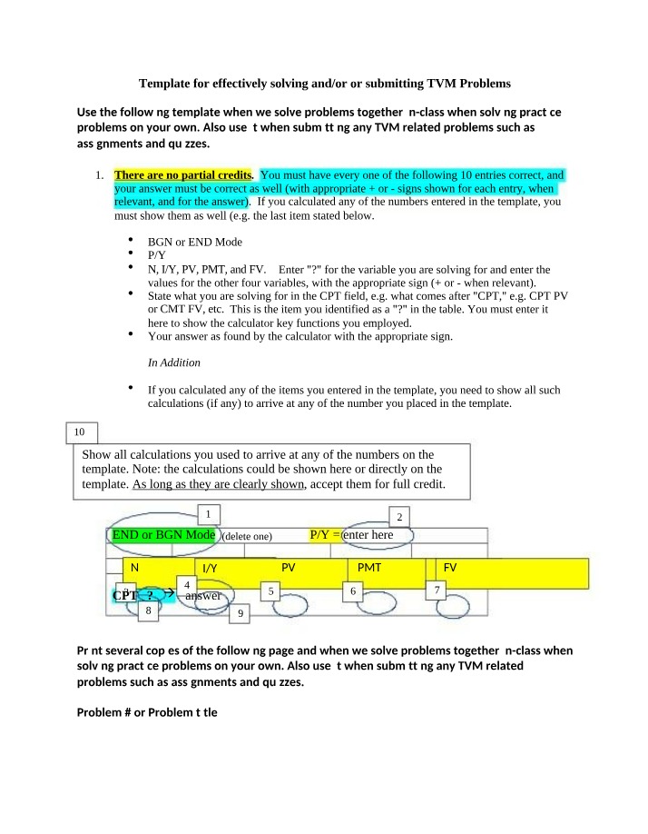Template for TVM Problems