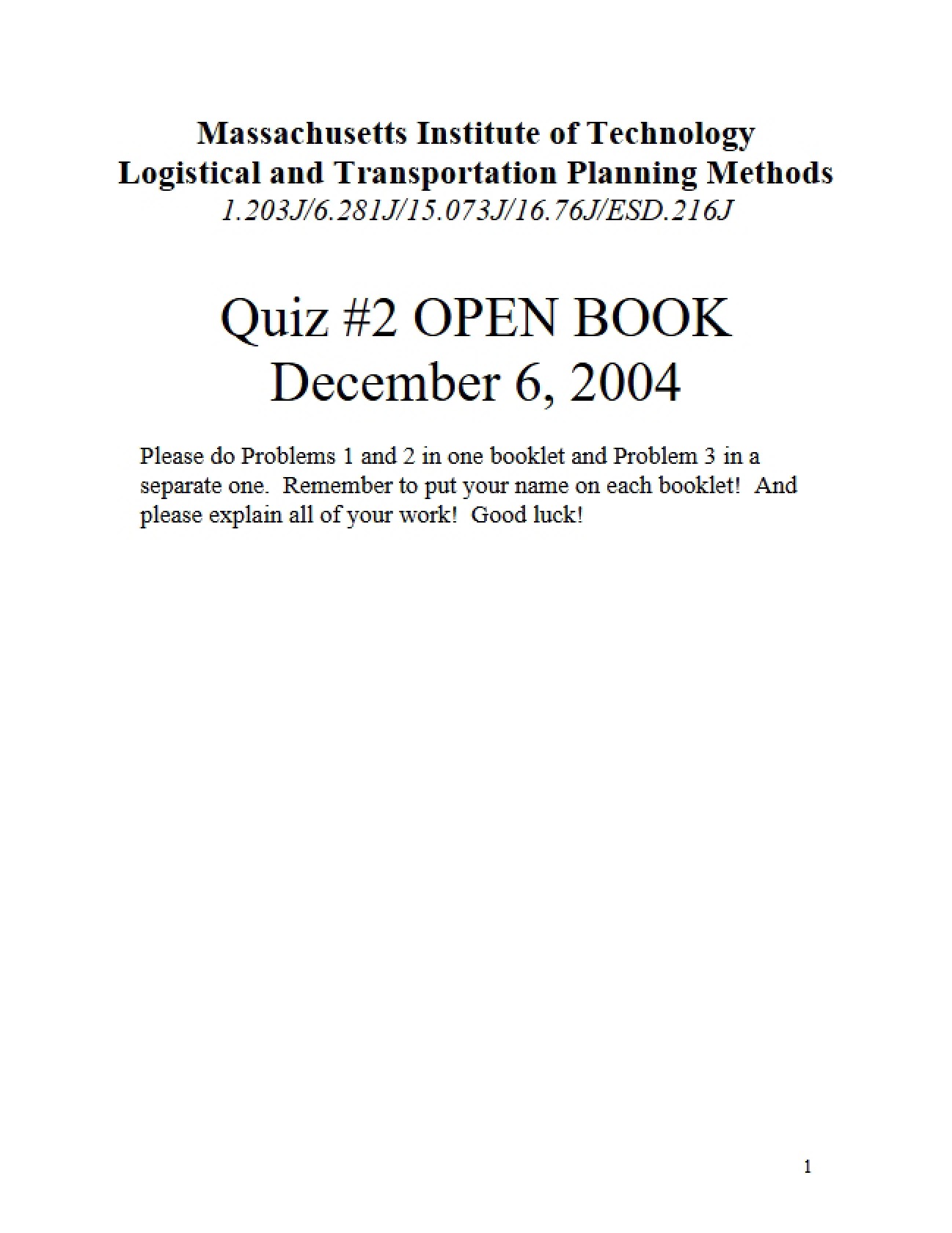Quiz Number 2