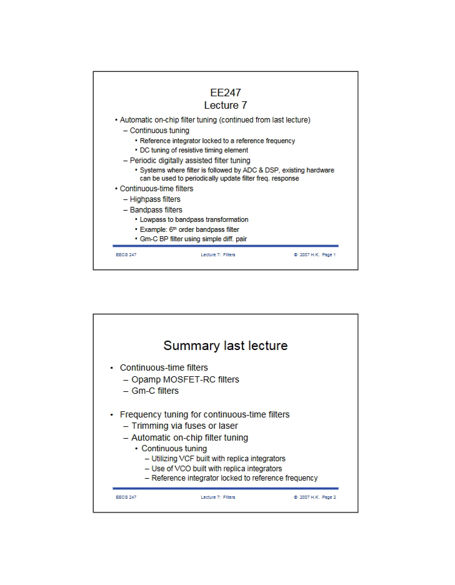 Lecture Seven