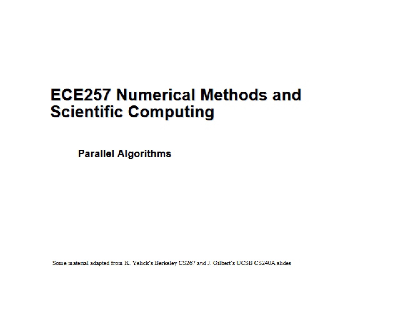 Parallel Algorithms