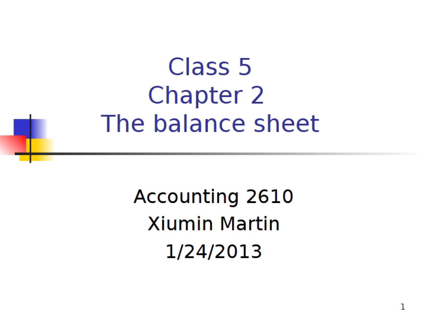 Chapter Two Student Notes (Class 4)