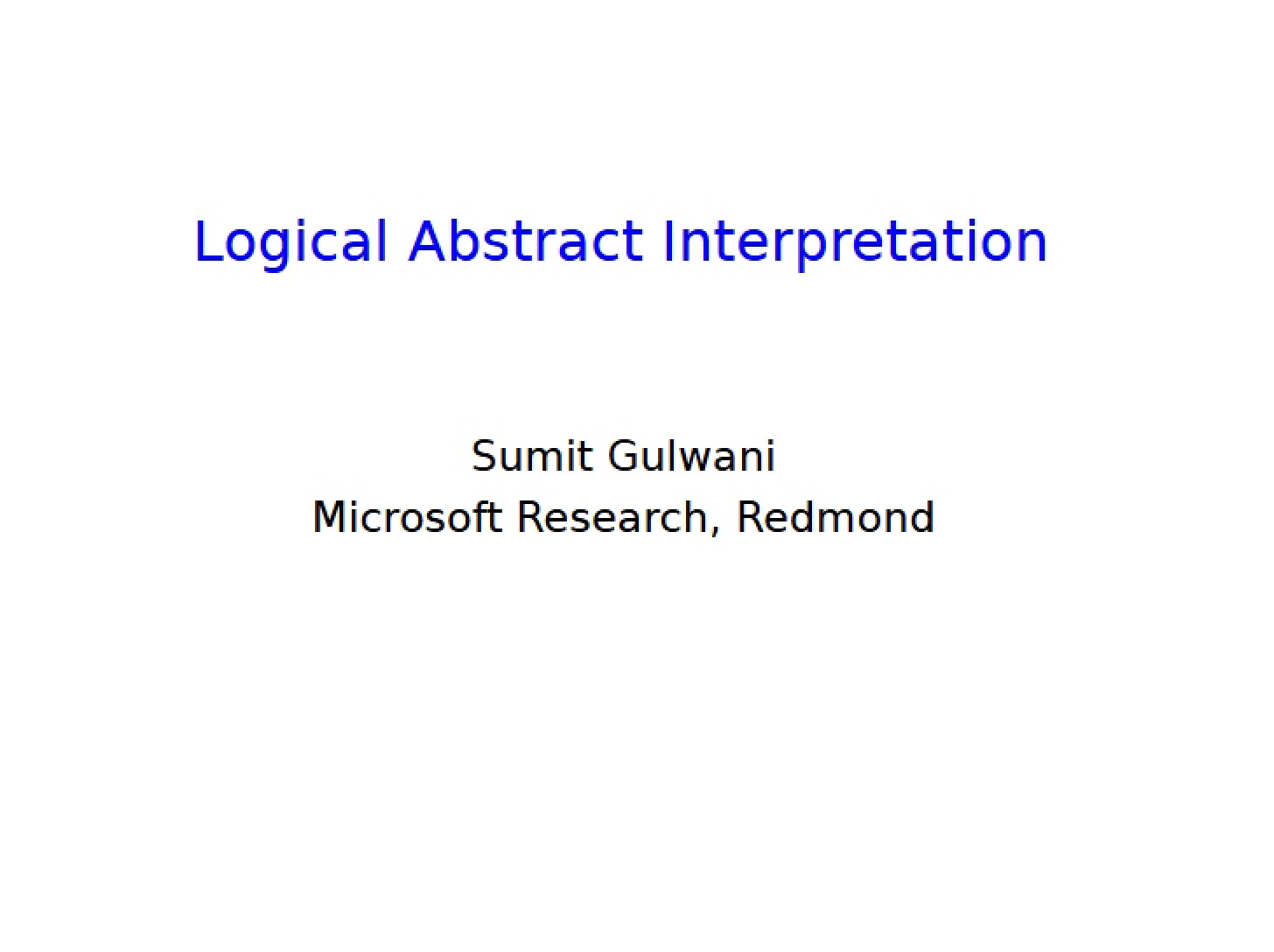 Abstract Interpretation (Logical)