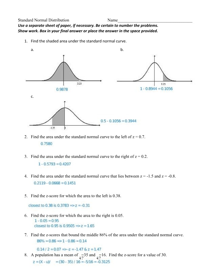 The Standard Normal Distribution