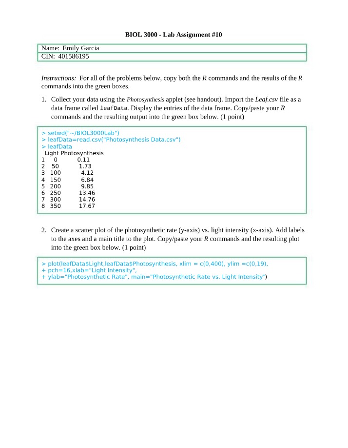 Lab Assignment 10 - BIOL 3000