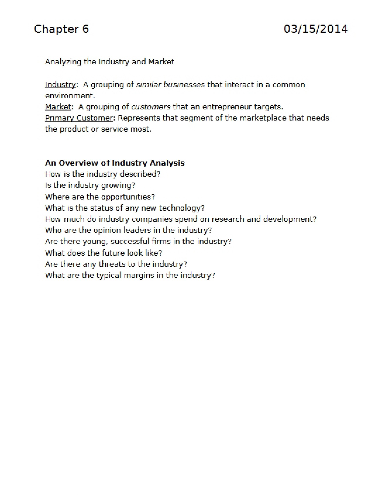 Entrepreneurship Chapter 06