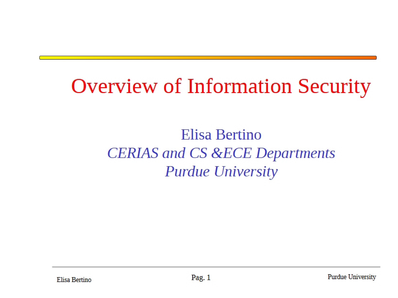 Information Security Overview