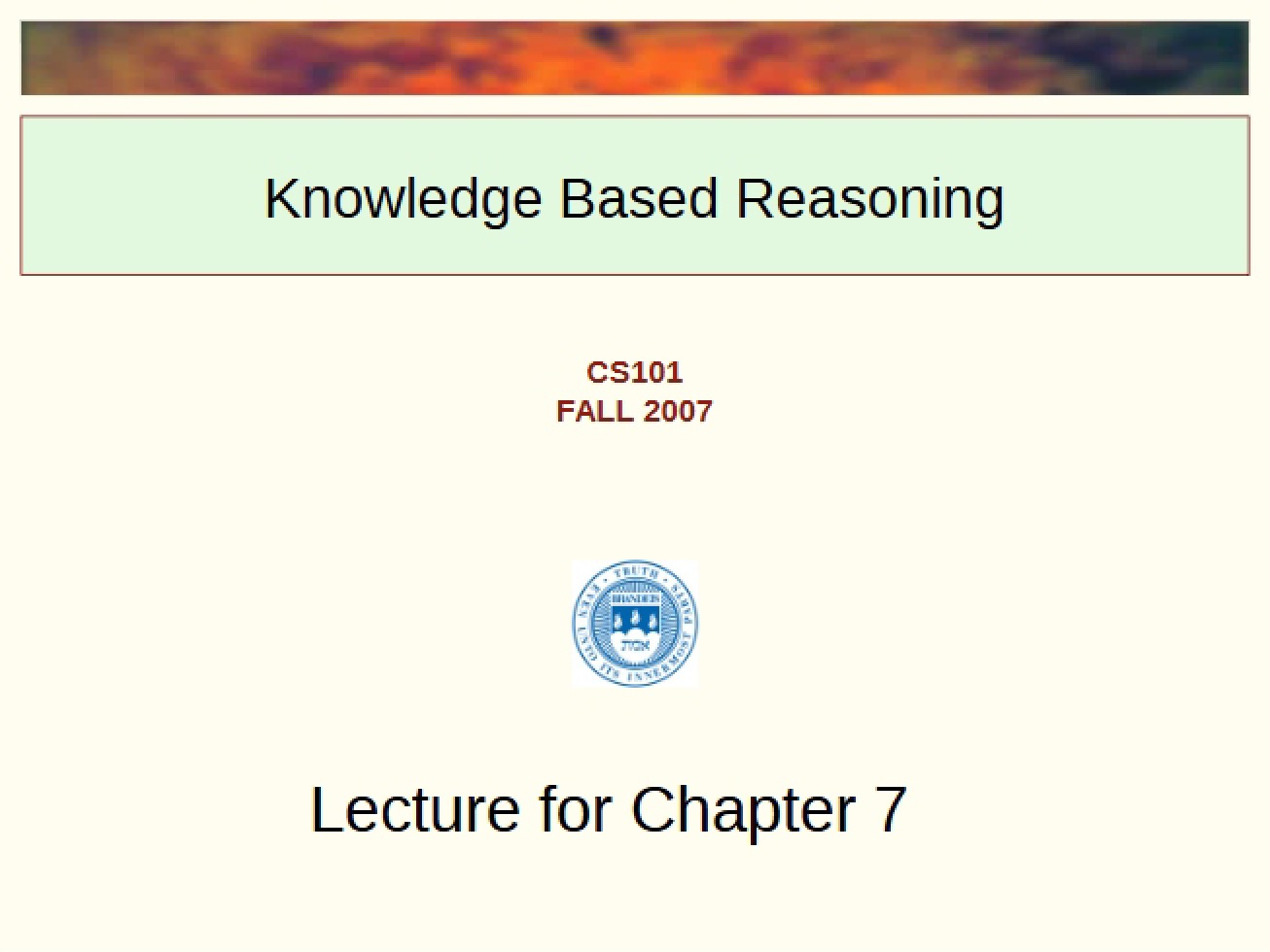 Reasoning Based on Knowledge