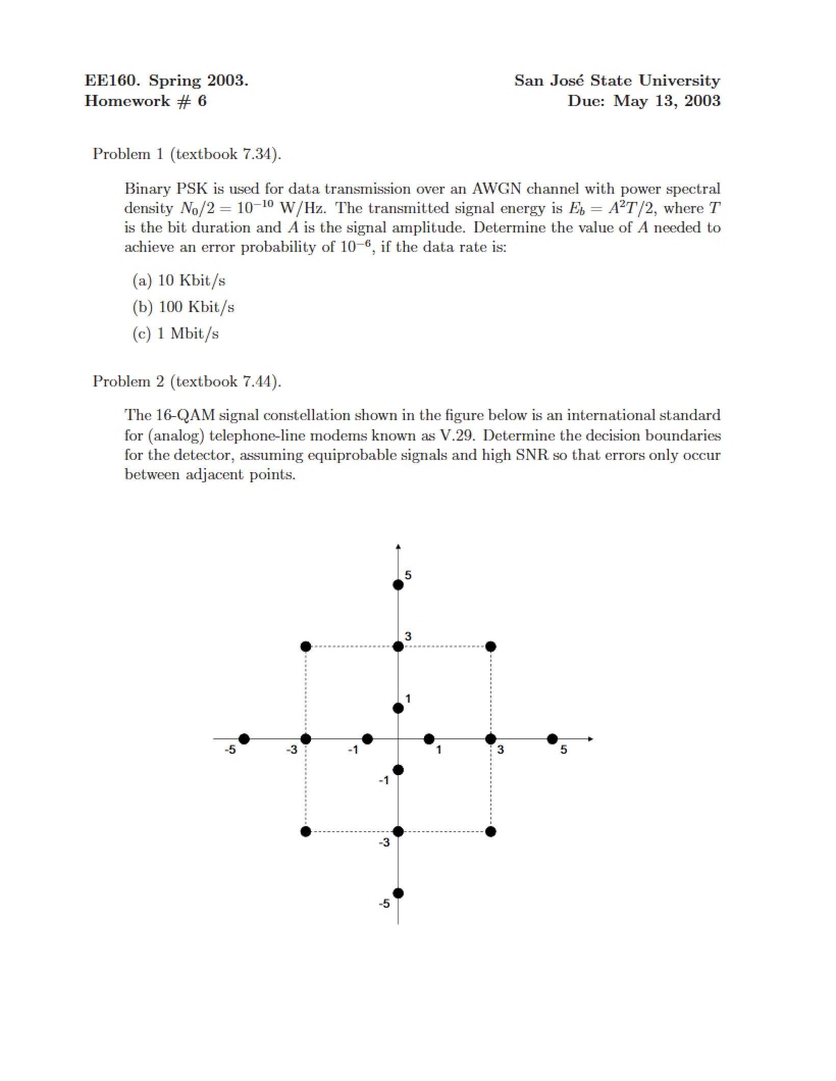 Sixth Homework Assignment