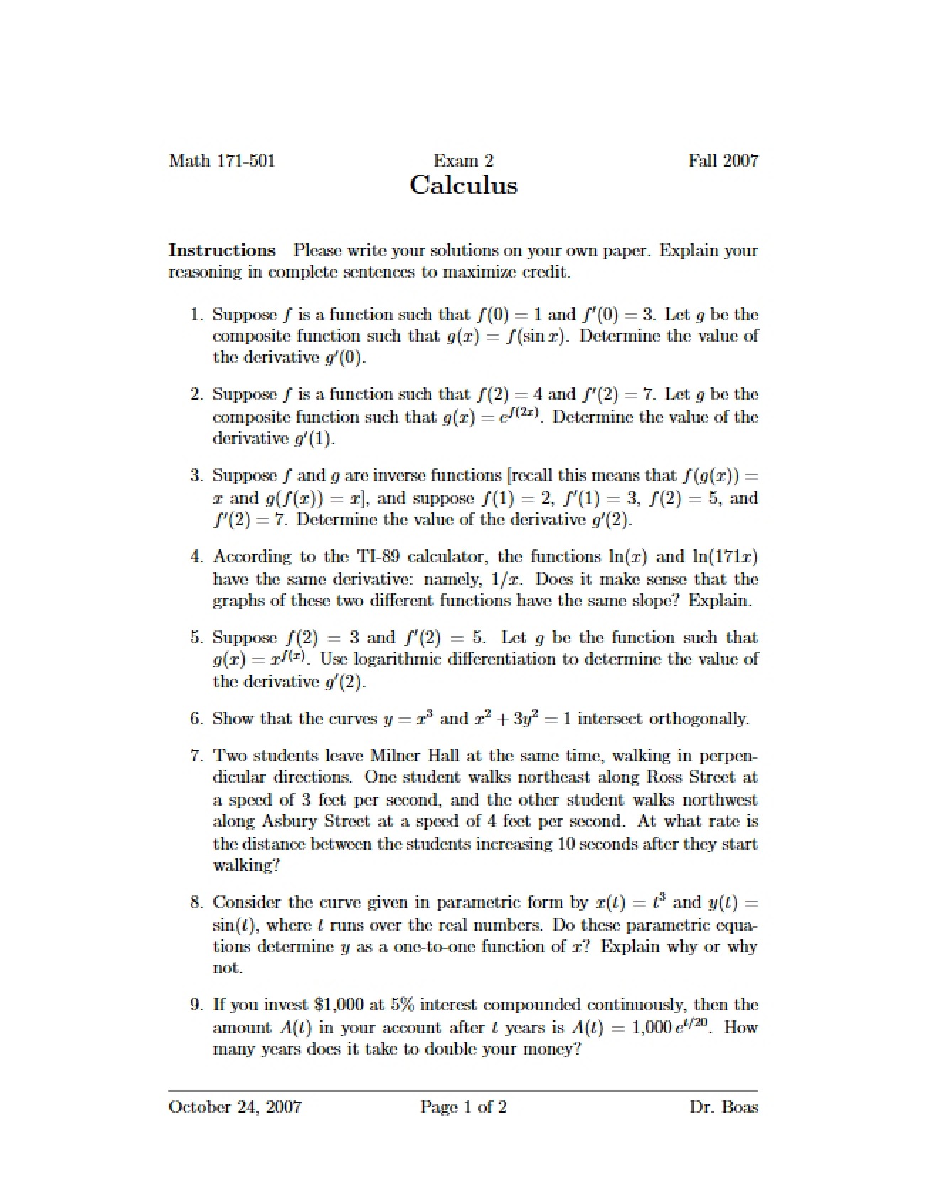 Examination 2