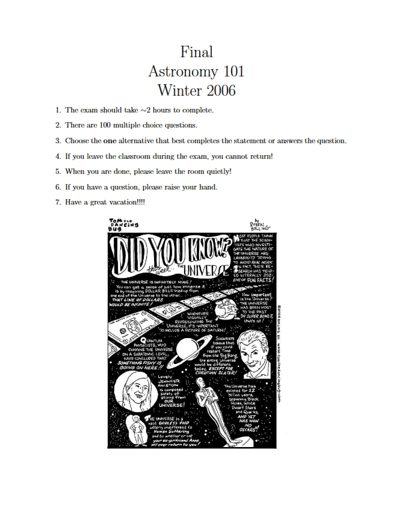Guide for Exams