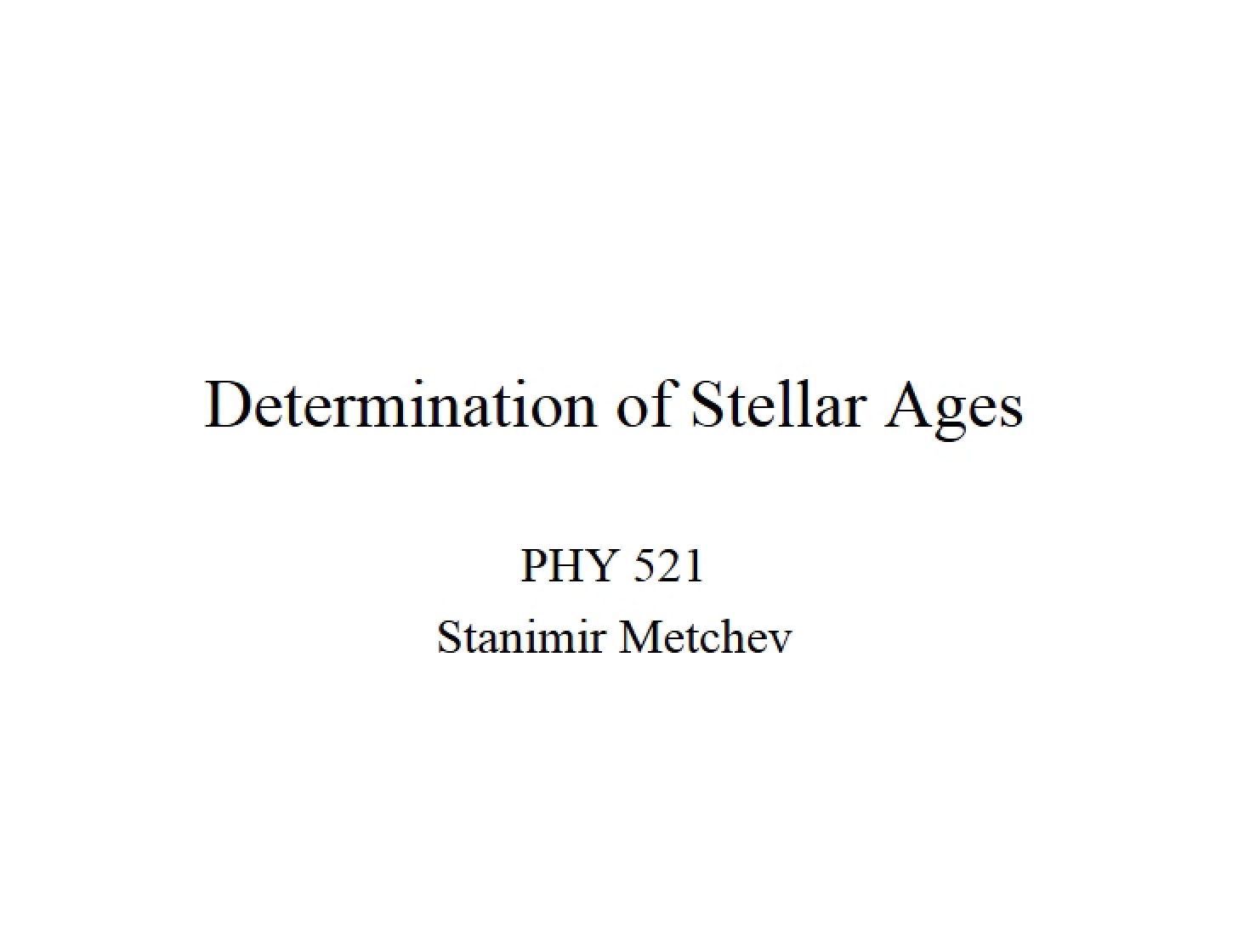 Determining Star Ages