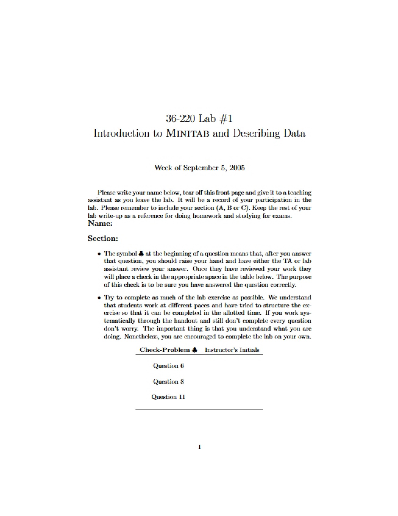 First Engineering Statistics Lab