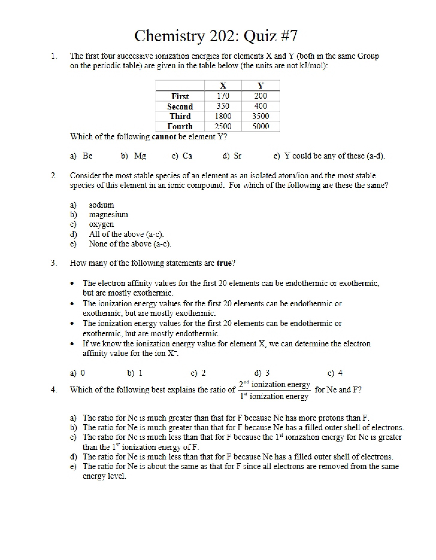 Seventh Quiz
