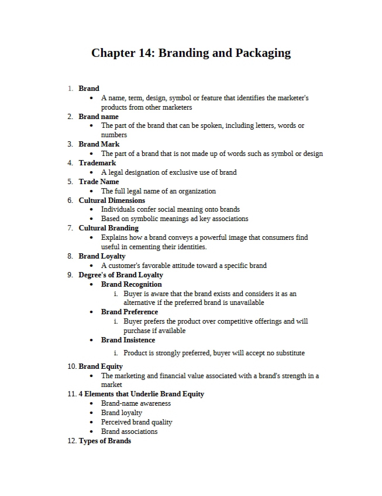 Branding and Packaging, Chapter 14