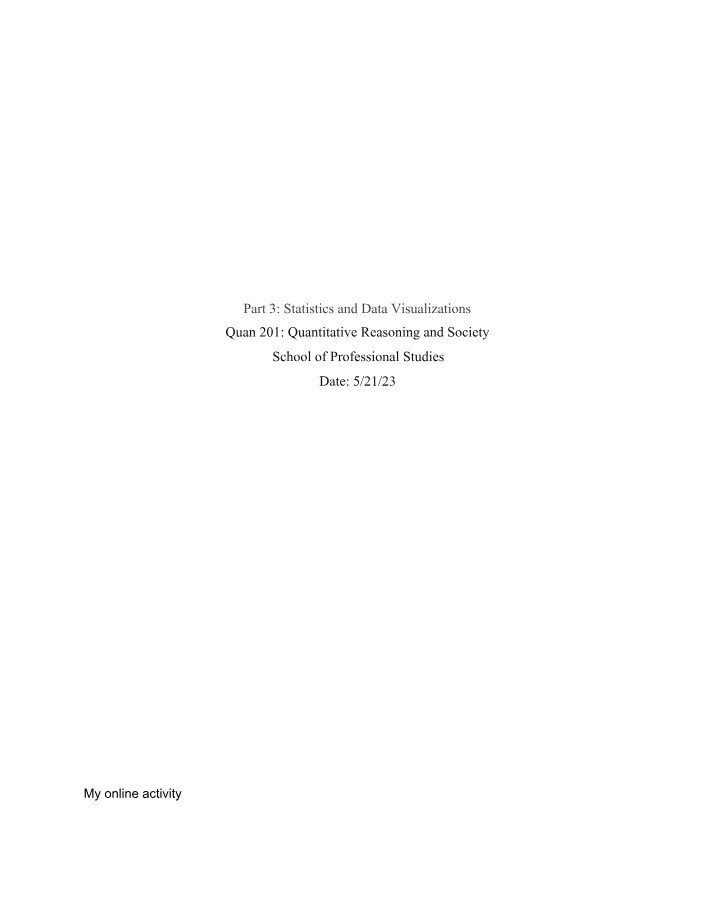 Data Visualizations and Statistics