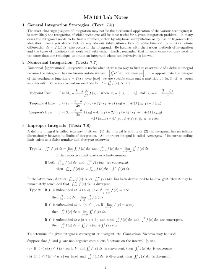Integration Strategies - Substitution and Simplification
