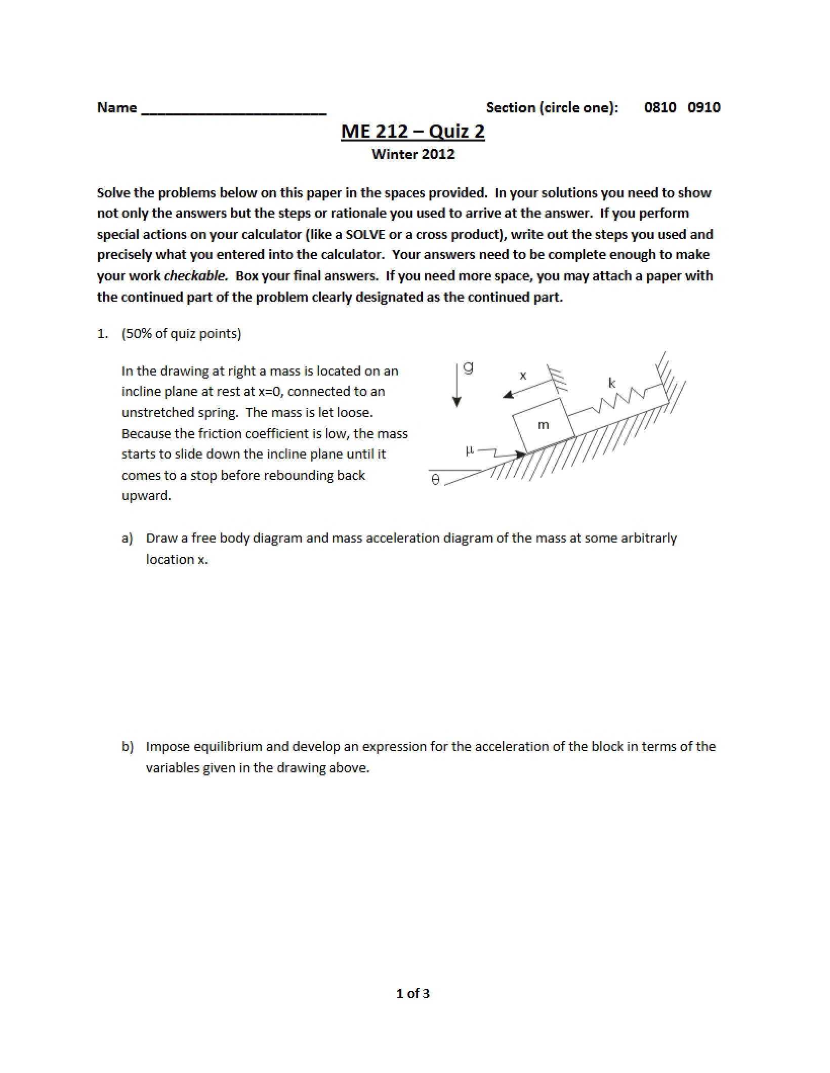Second Quiz