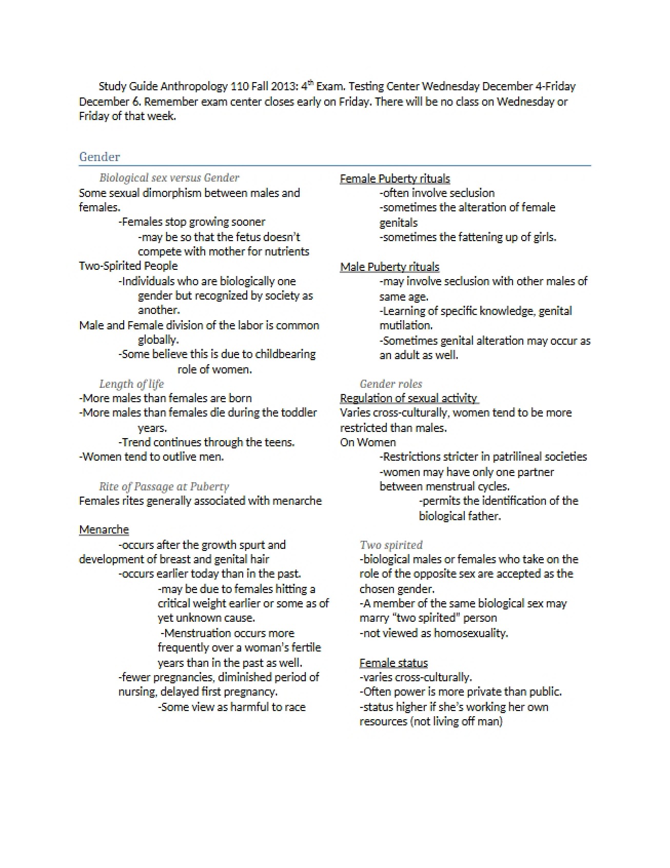 Exploration of Gender