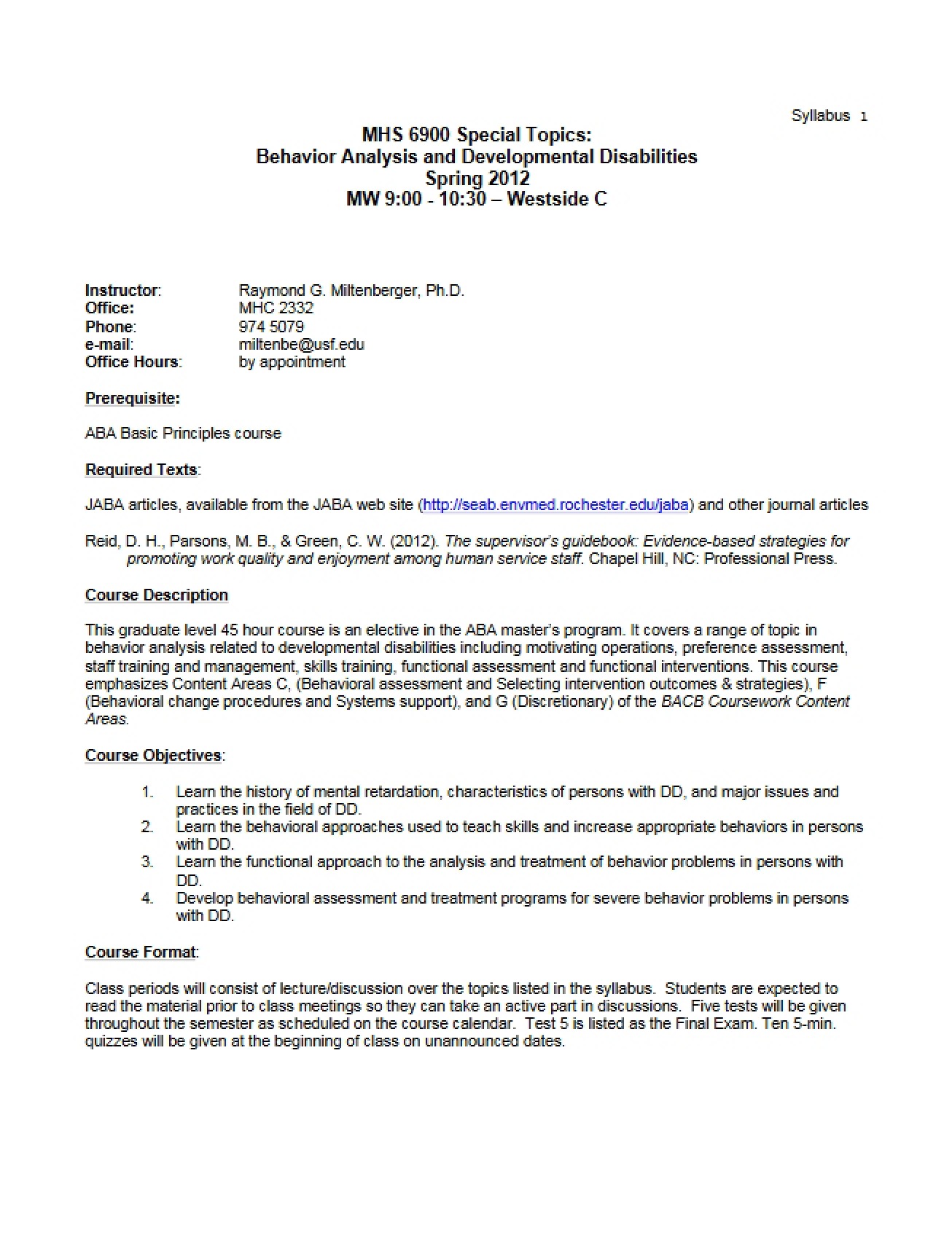 Course Syllabus Document