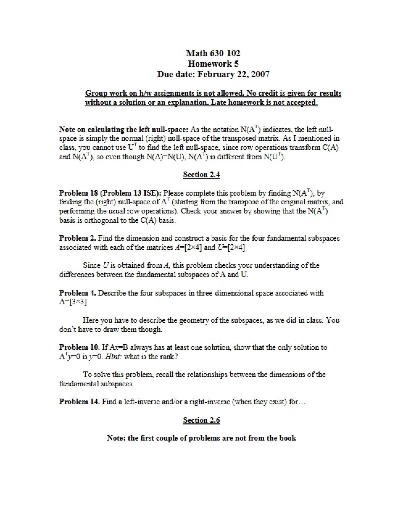 Linear Algebra Study Guide