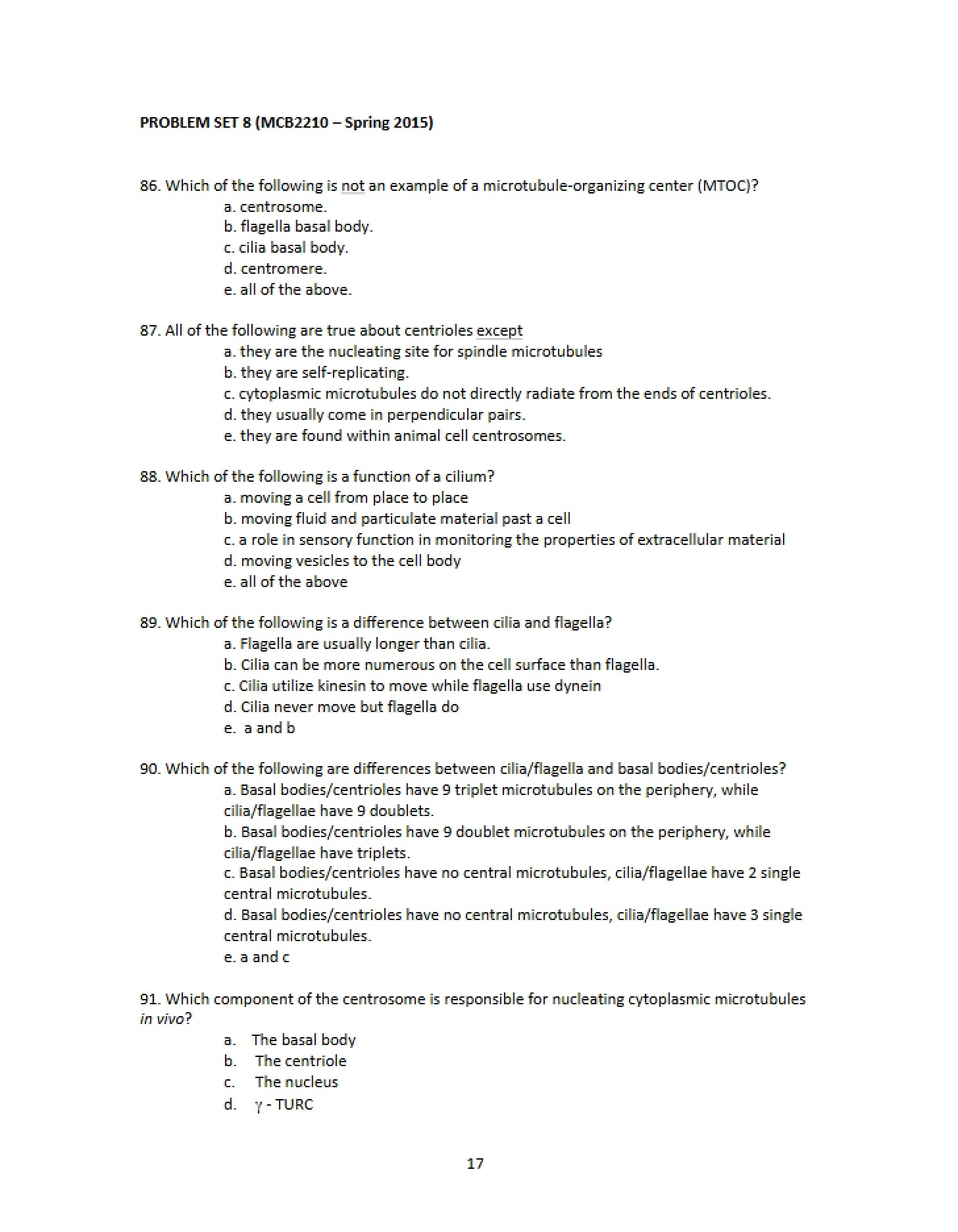Set 8 Problems