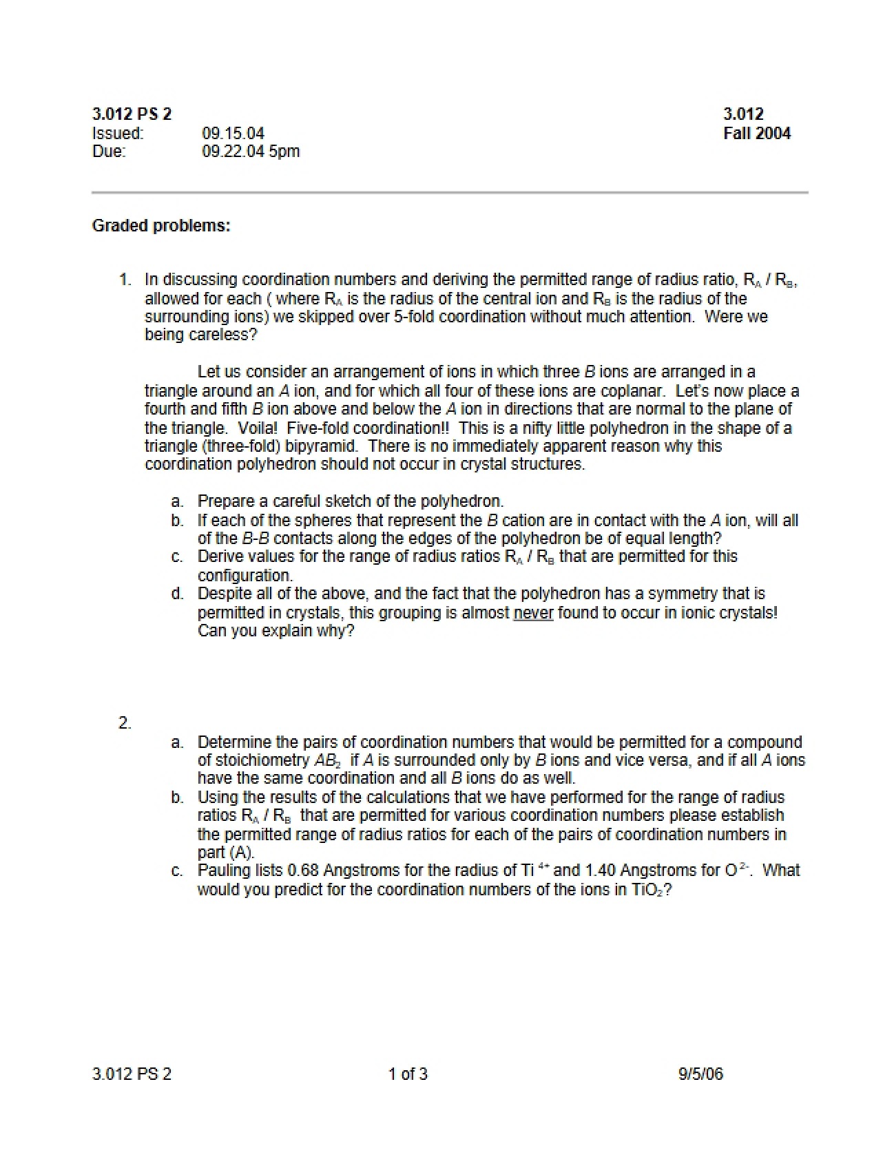 Second Problem Set