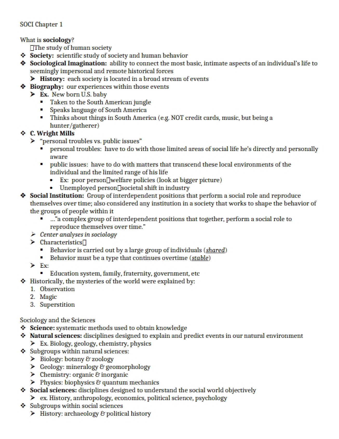 Sociology Chapter 1