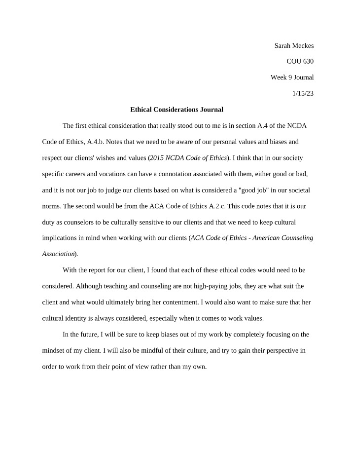 Journal on Ethical Considerations