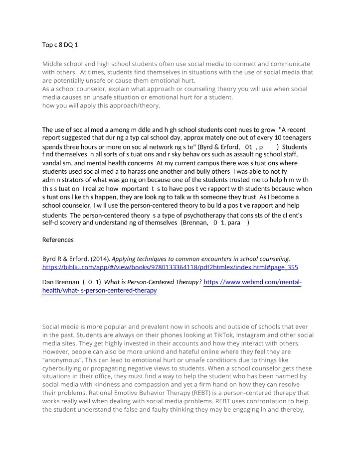 Addressing Student Social Media Challenges - Counseling Approaches