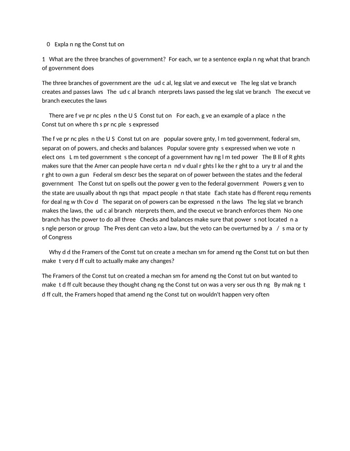 The Constitution - An Explanation