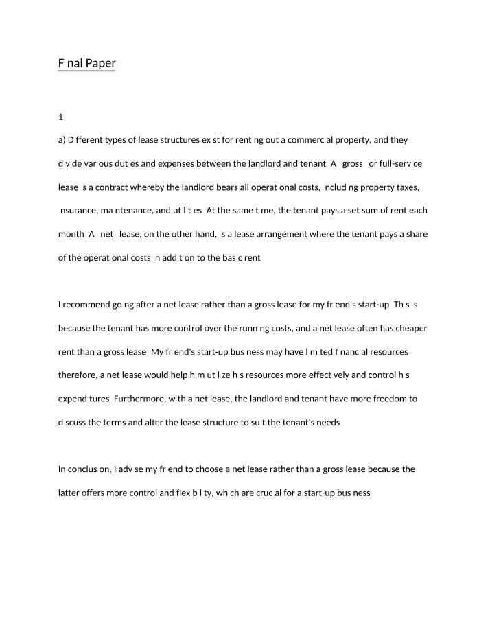 Net Lease vs. Gross Lease - A Start-up Guide