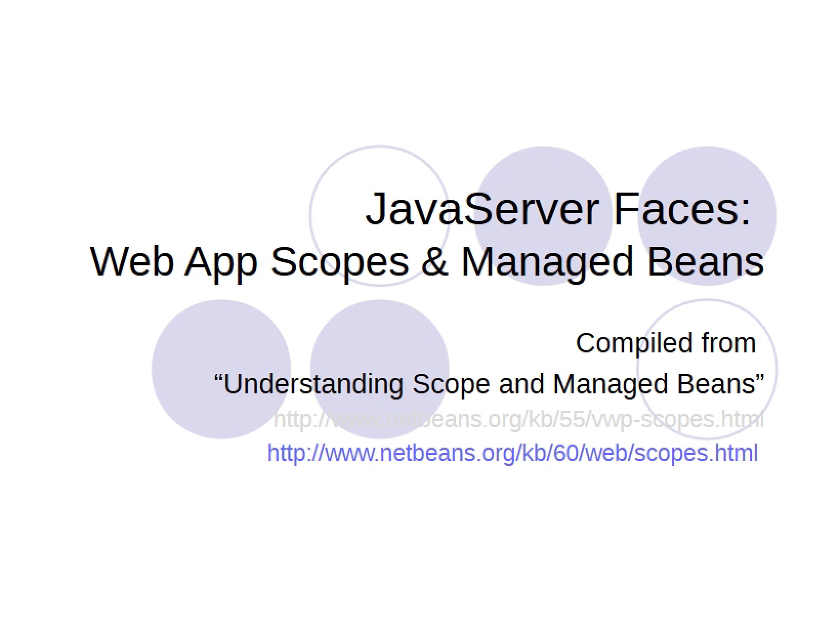 Managed Beans and Web Application Scopes