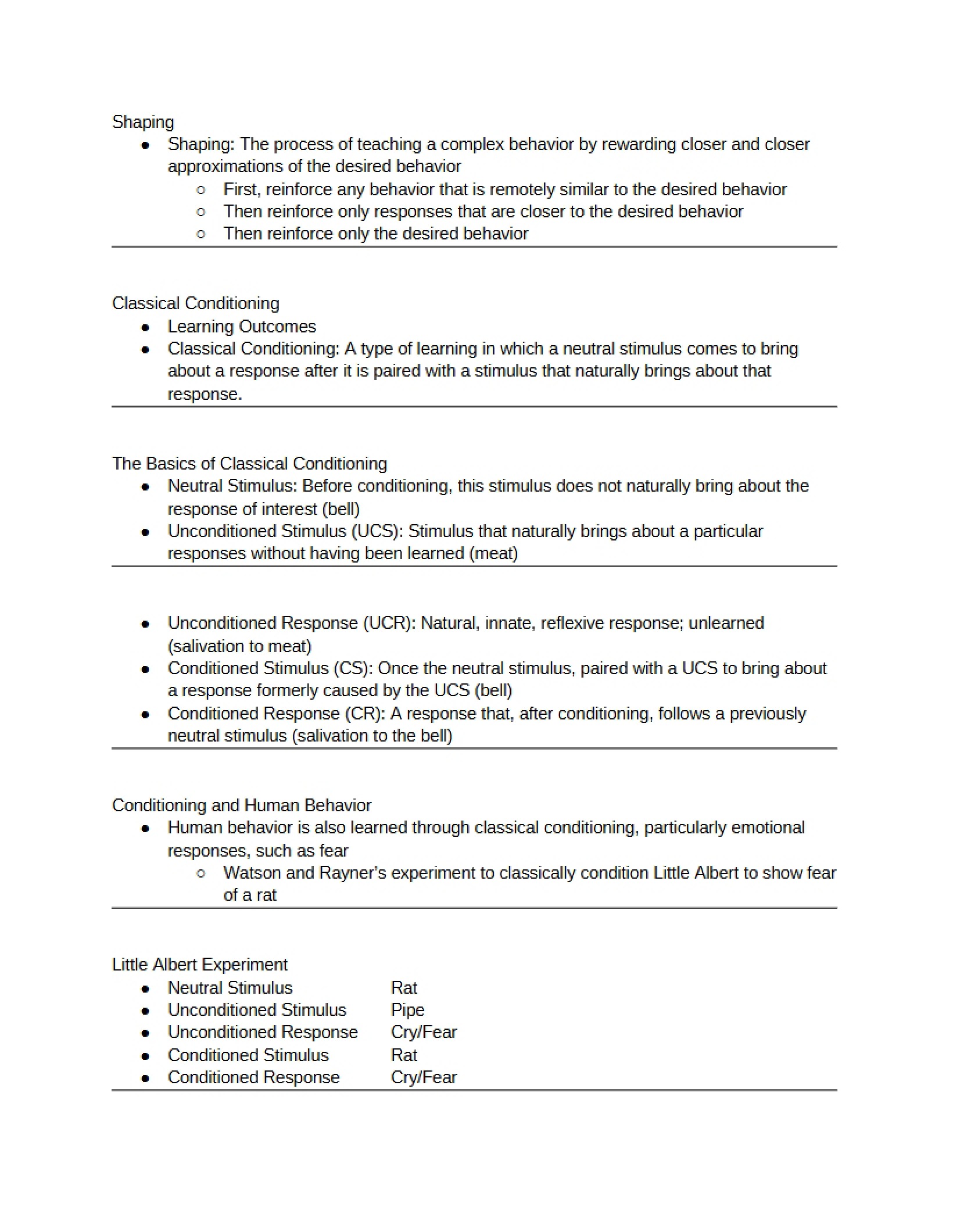 Conditioning Classical