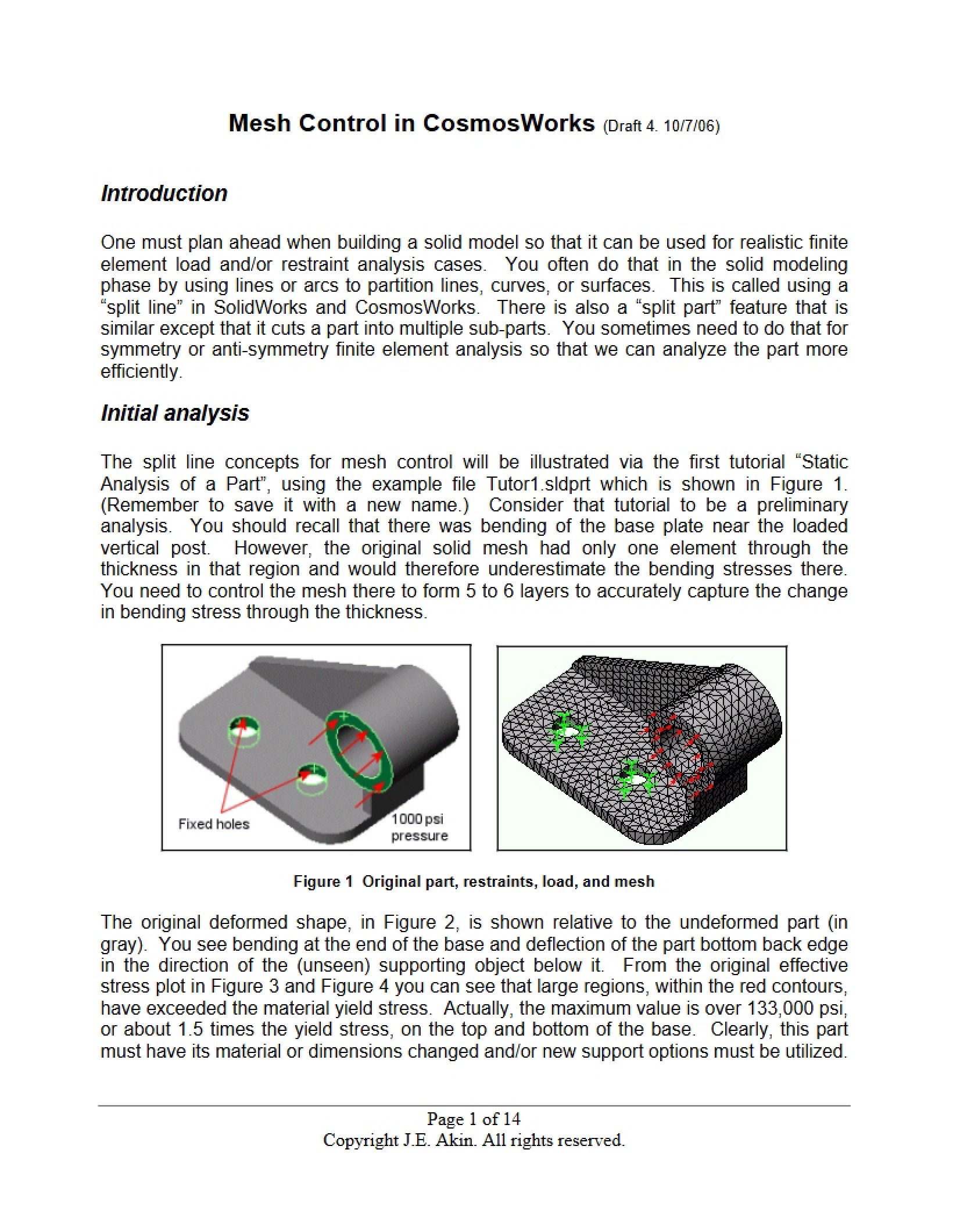 Cosmos Works Mesh Control