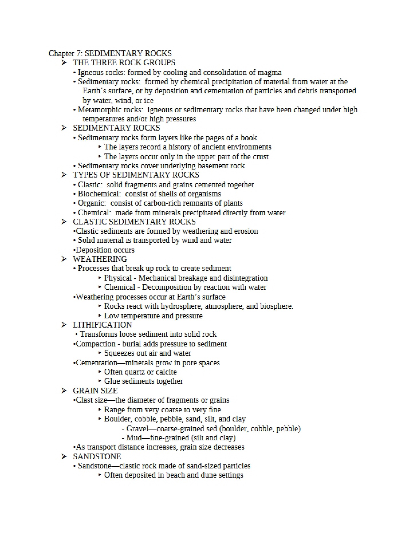 Rocks of Sedimentary Origin (Ch 7)