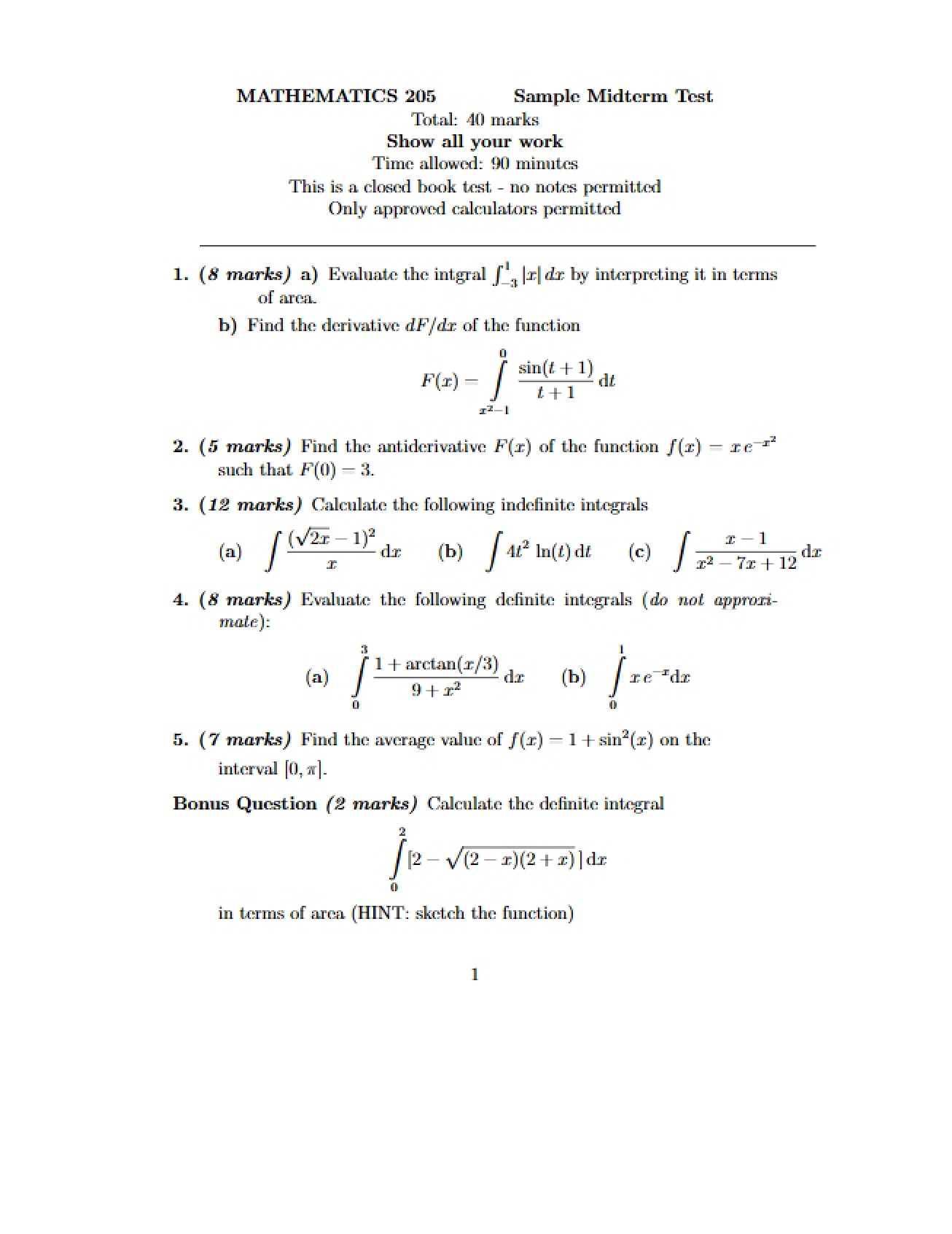 Midterm Test Sample