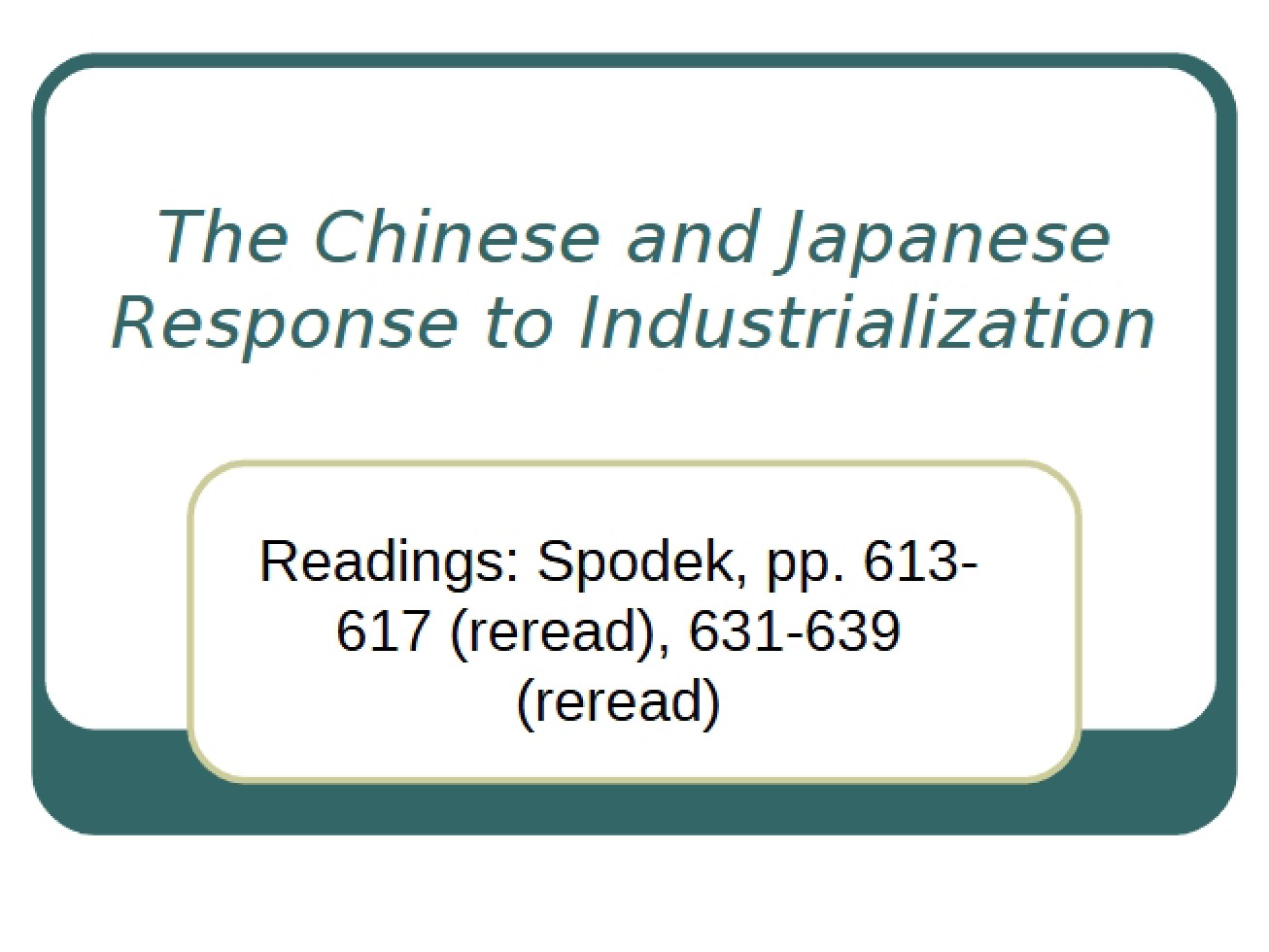 Industrialization Responses Japan and China